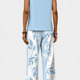 Ensemble Boho Élégant Martina avec Top Sans Manches et Pantalons Droits Imprimés