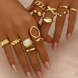 Bague Ouverte en Métal Géométrique