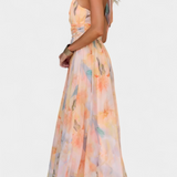 Robe Alaia à Imprimé Aquarelle avec Col Halter