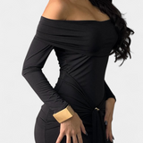 Robe Vesna à Une Épaule avec Manches Longues