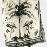 Robe Kaftan Oversized Guadalupe avec Imprimé de Flamant et de Palmier