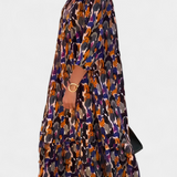 Robe Teodora Rétro avec Décolleté en V et Manches Bouffantes