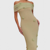 Robe Maxi en Tricot Off-Shoulder Barbara