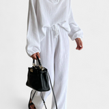 Ensemble de Deux Pièces Aya en Coton avec Décolleté en V