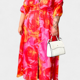 Robe Maxi Essja avec Manches Bouffantes et Décolleté en V