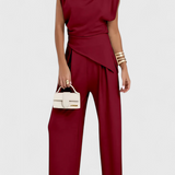 Ensemble Asymétrique Sofia avec Épaules Drapées