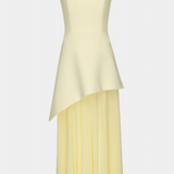 Robe Maxi en Chiffon Celaena avec Épaules Dégagées et Fente Latérale