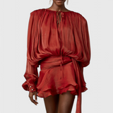 Robe Mini Aurore avec Volants et Plis Complets