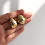 Boucles d'Oreilles Métalliques en Forme de Goutte