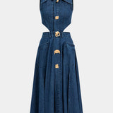 Robe en Jean Sans Manches Alia avec Coupe Moderne