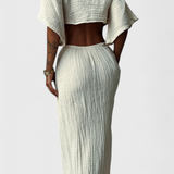 Robe Fluide Myra avec Nœud Frontal et Découpes