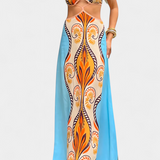 Robe Sytella Cut-Out avec Imprimé Abstrait et Dos Nu