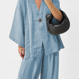 Ensemble Top à Col V Oversized Eli et Pantalons Droits