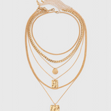 Collier avec Pendentif en Chaîne Métallique Géométrique