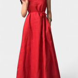 Robe sans manches Rosetta avec nœud ajustable