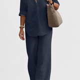 Ensemble en Lin et Coton de Deux Pièces Skye avec Silhouette Détendue