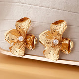 Boucles d'Oreilles Brillantes en Forme de Fleur