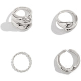 Jeu de Bagues en Métal de 4 Pièces