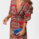 Robe Maxi Elara avec Décolleté en V et Nœud Frontal