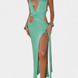 Robe Maxi avec Détail de Taille en Maille Cable Jamie