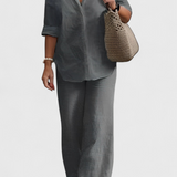 Ensemble en Lin et Coton de Deux Pièces Skye avec Silhouette Détendue