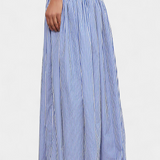 Chemisier à Col Montant Rayé Ippolita et Jupe de Costume Plissée