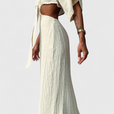 Robe Fluide Myra avec Nœud Frontal et Découpes