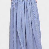 Chemisier à Col Montant Rayé Ippolita et Jupe de Costume Plissée