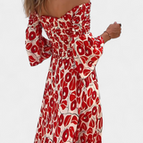 Robe Fleurie de la Mer avec Épaules Découvertes