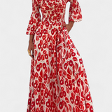 Robe Fleurie de la Mer avec Épaules Découvertes