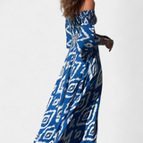 Robe Fleurie de la Mer avec Épaules Découvertes