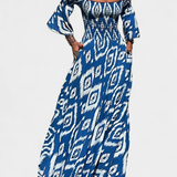 Robe Fleurie de la Mer avec Épaules Découvertes