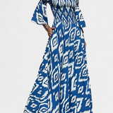 Robe Fleurie de la Mer avec Épaules Découvertes