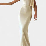 Robe Maxi Drapée Une Épaule Hope