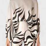 Ensemble de Deux Pièces Sybella avec Design Off-Shoulder et Pantalons Amples Imprimés
