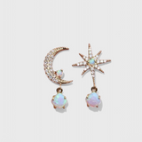 Boucles d'oreilles Lune et Étoile en Or