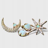 Boucles d'oreilles Lune et Étoile en Or