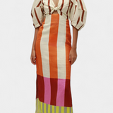 Robe Alison Douce avec Décolleté Avant et Manches Bouffantes