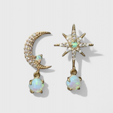 Boucles d'oreilles Lune et Étoile en Or