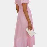 Robe Maxi Mélia avec Décolleté en V et Manches Bouffantes