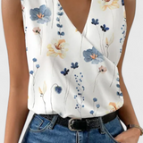 Top d'Été Doux Yariela avec Décolleté en V