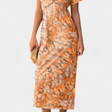 Robe Triana avec Imprimé Abstrait et Décolleté en V