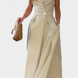 Robe Blazer Sans Manches Beverly avec Coupe A et Boutons