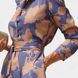 Robe Midi Samaria avec Col Floral