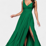 Robe Longue Rocío avec Drapé Frontal et Décolleté Croisé