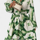 Robe Maxi à Manches Longues Maria avec Décolleté en V