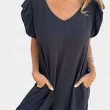 Mono Isela avec Décolleté en V et Imprimé Léopard