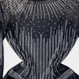 Body Transparent Antonella avec Manches Longues et Paillettes