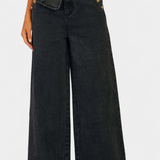 Ensemble Ludovica en Denim avec Gilet Ajusté et Jeans à Jambes Larges