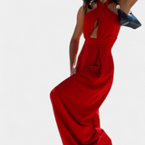 Mono Halter Croisé Jessica et Pantalon Large